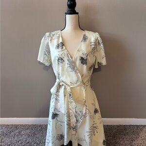 J.O.A. Cream and Black Floral Mini Dress